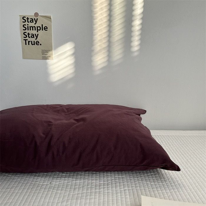 Pure Cotton Pillowcase 48x74cm Dark purple L 48*74 single pillowcase
